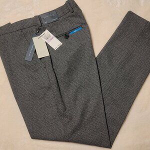 NWT $79.50 Perry Ellis Black & Gray Slim Fit Stretch Dress Pants 32x32